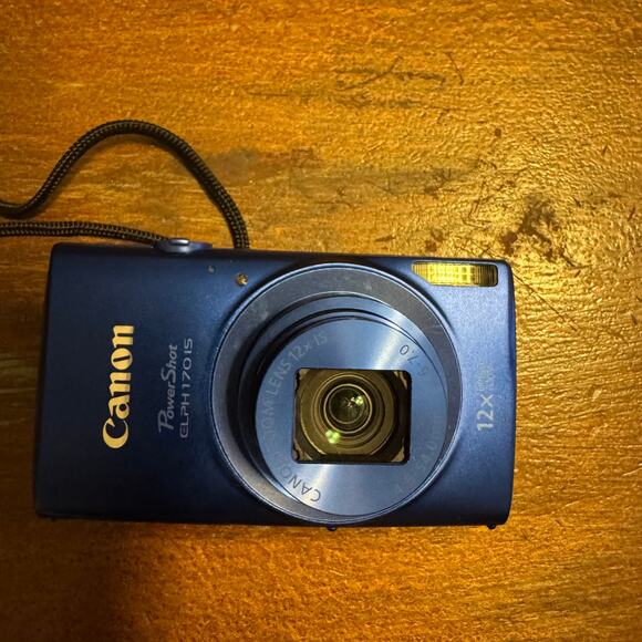 CANON BLUE Power Shot ELPH 170 IS 20MP 12x Optical Digital Camera w/ Accessories - Picture 3 of 9
